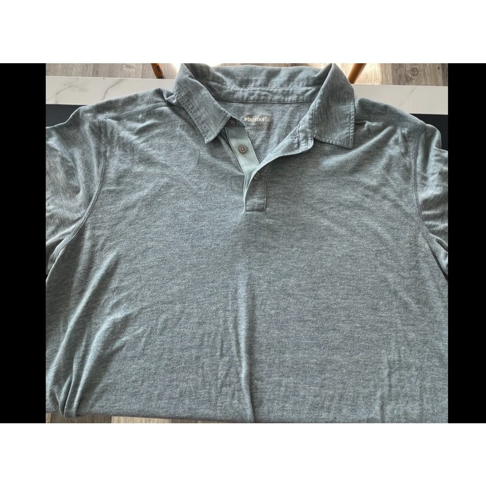 Marmot Mens Gray Short Sleeve Polo Shirt Casual Everyday